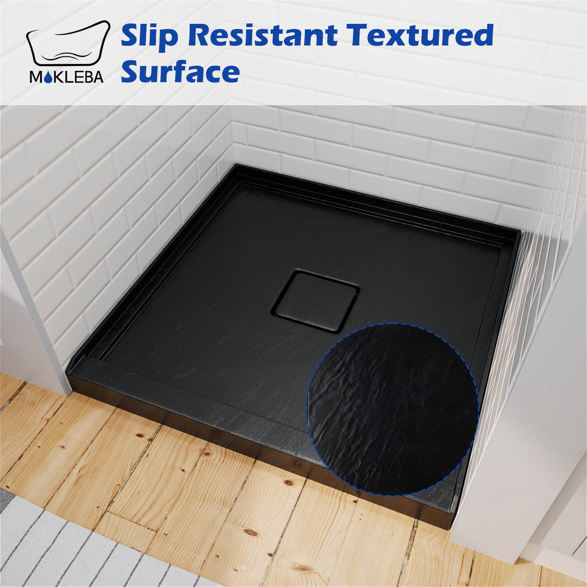 Mokleba 36"x36" Square Center Drain Shower Pan