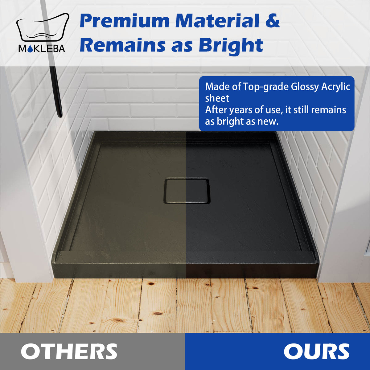 Mokleba 36"x36" Square Center Drain Shower Pan