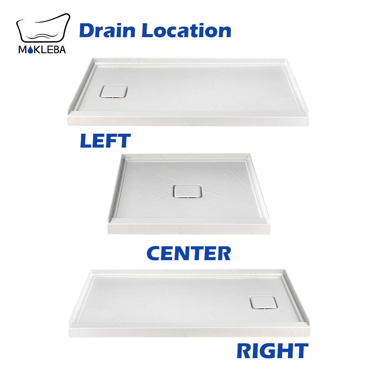 Mokleba 36"x36" Square Center Drain Shower Pan