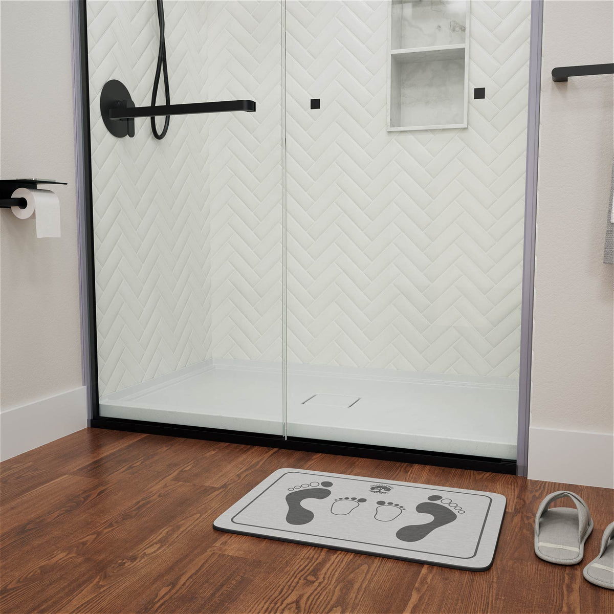 Mokleba 60"x36" Center Drain Square Outlet Shower Pan