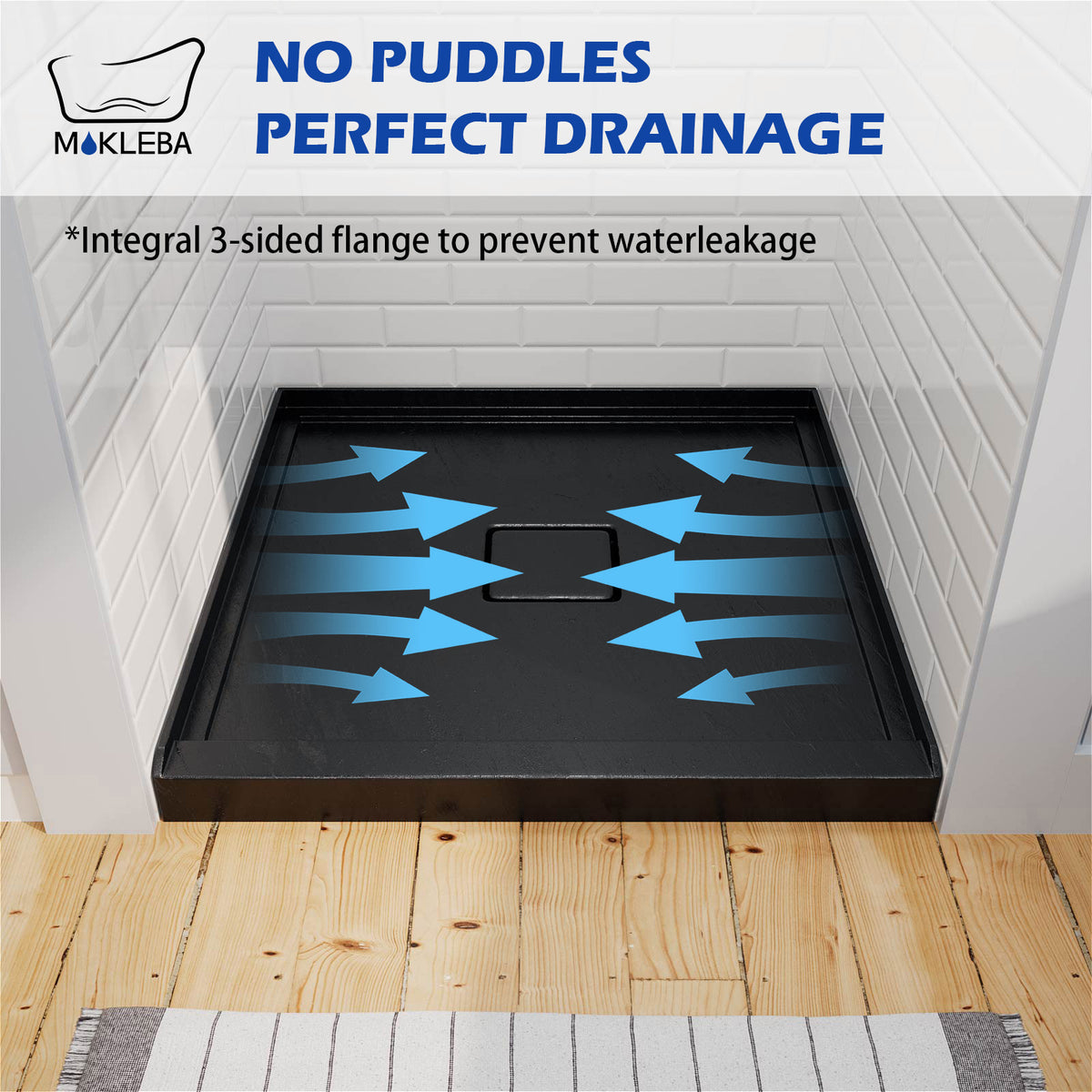 Mokleba 36"x36" Square Center Drain Shower Pan