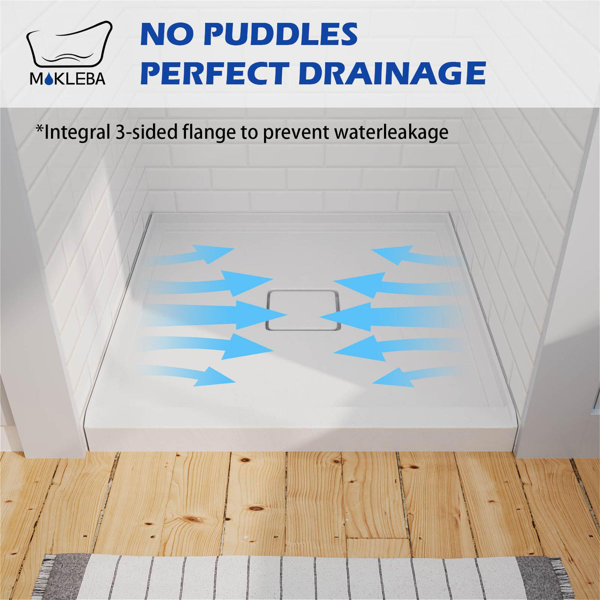 Mokleba 36"x36" Square Center Drain Shower Pan