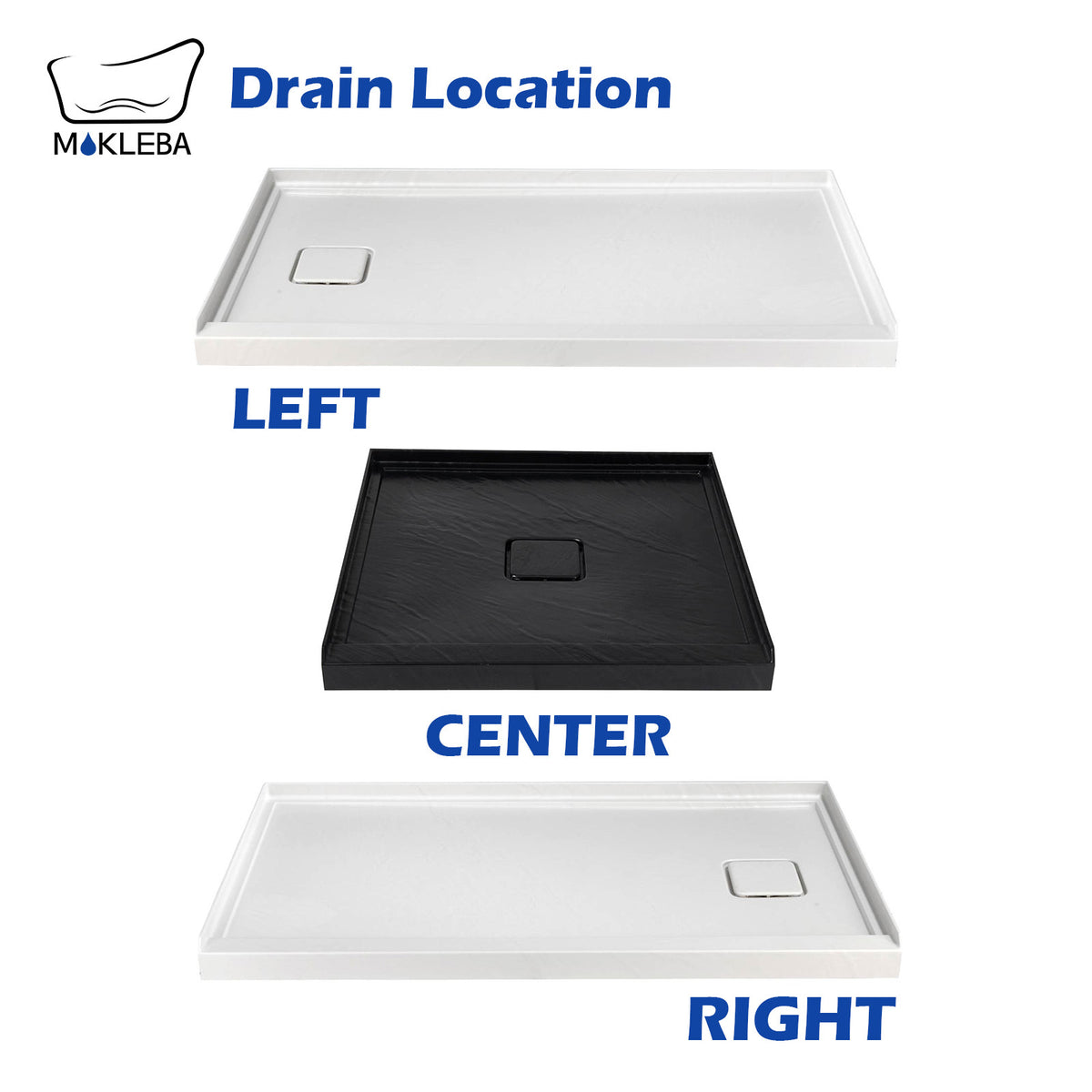 Mokleba 36"x36" Square Center Drain Shower Pan