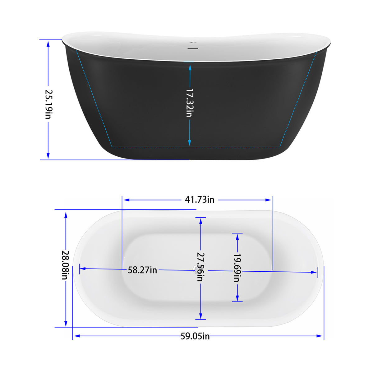 Bathtub Product Dimensions Gray