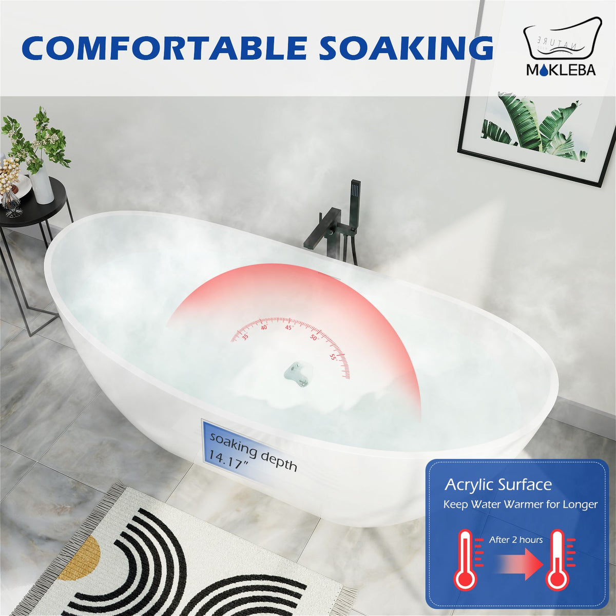 Comfortable Soaking Depth
