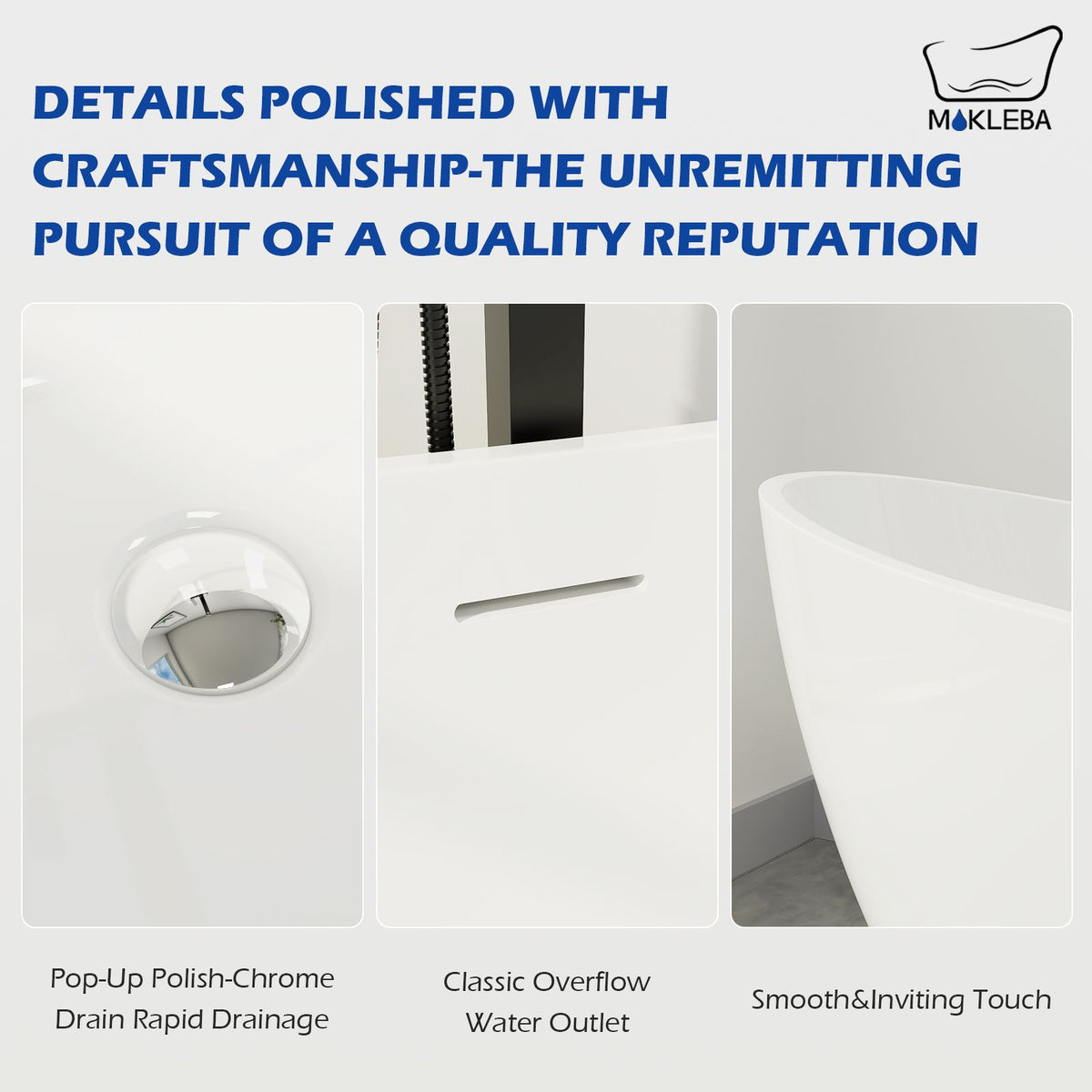 Details Polished Craftsmanship 62" Tub