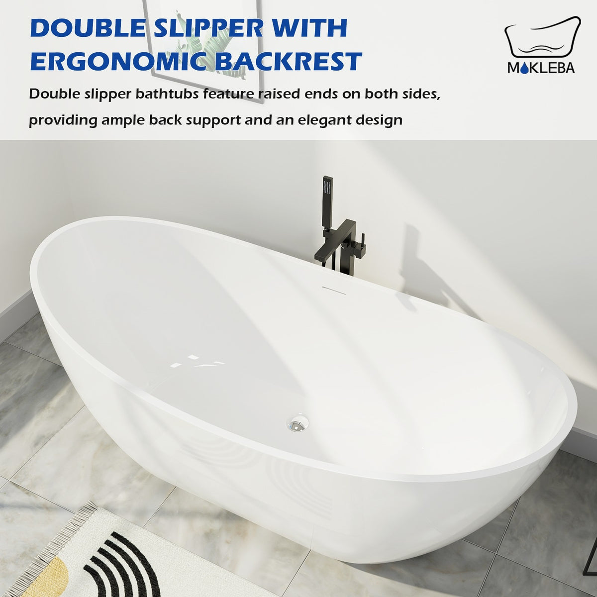 Double Slipper Tub with Ergonomic