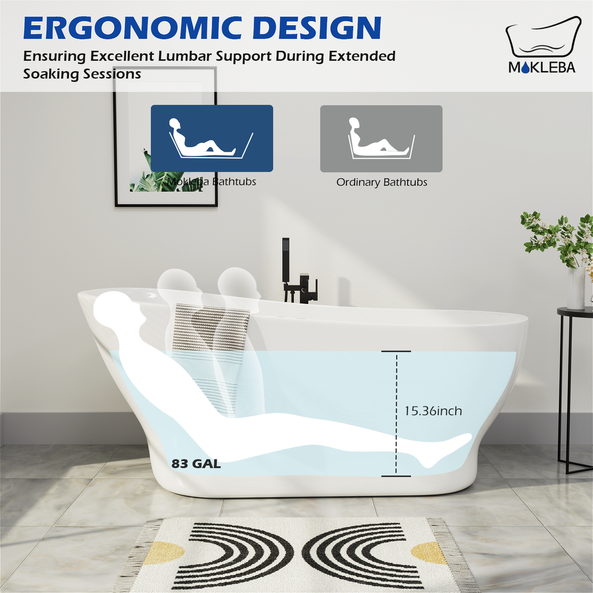 Ergonomic Design 59 Inch