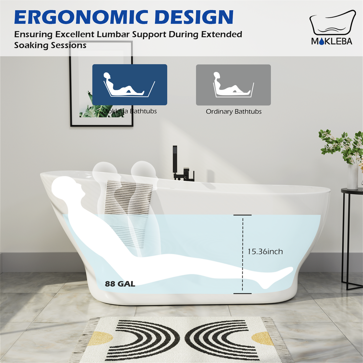 Ergonomic Design 63 Inch