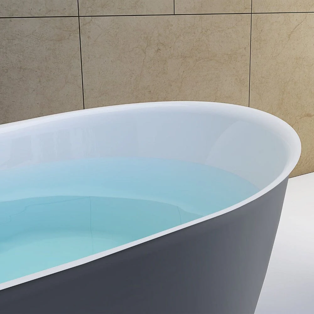 Mokleba 59 Inch Freestanding Soaking Tub Gray