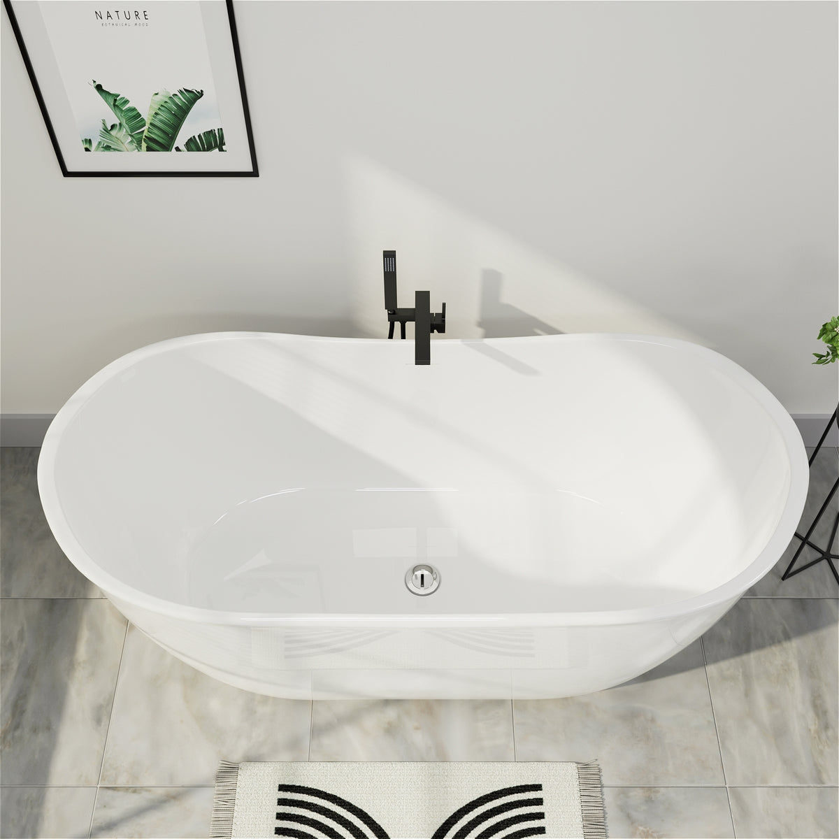 Mokleba 59 Inch Freestanding Soaking Tub
