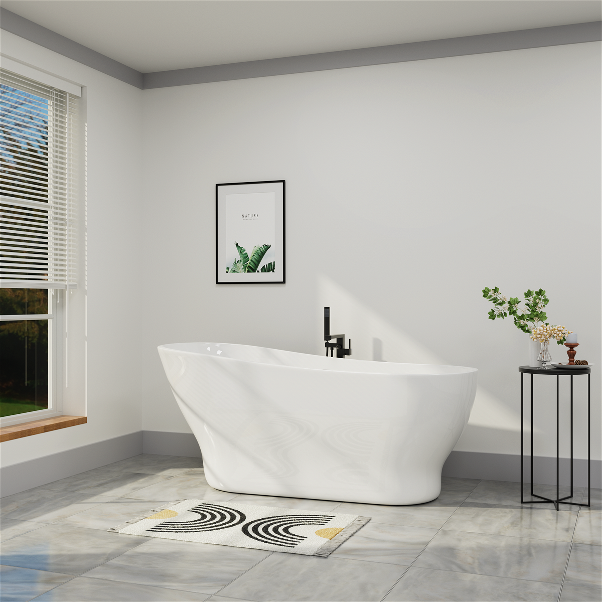 Mokleba Freestanding Acrylic Tub 59 Inch
