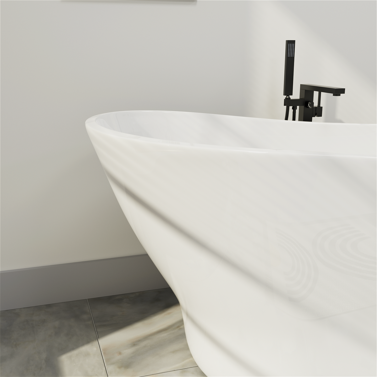 Mokleba Slipper Tub with Curved Design 63 Inch