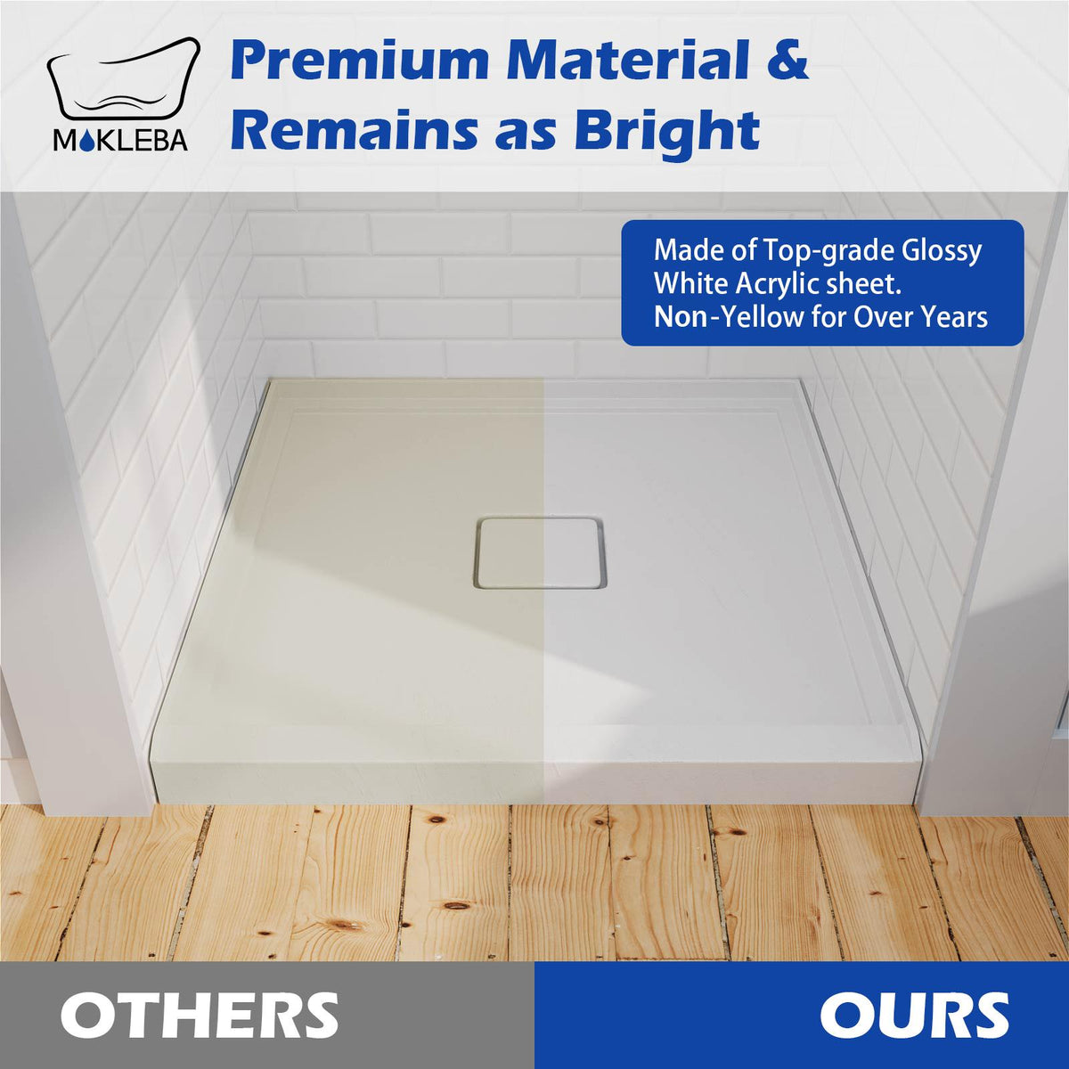Mokleba 36"x36" Square Center Drain Shower Pan