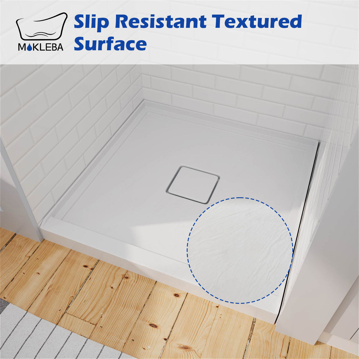 Mokleba 36"x36" Square Center Drain Shower Pan