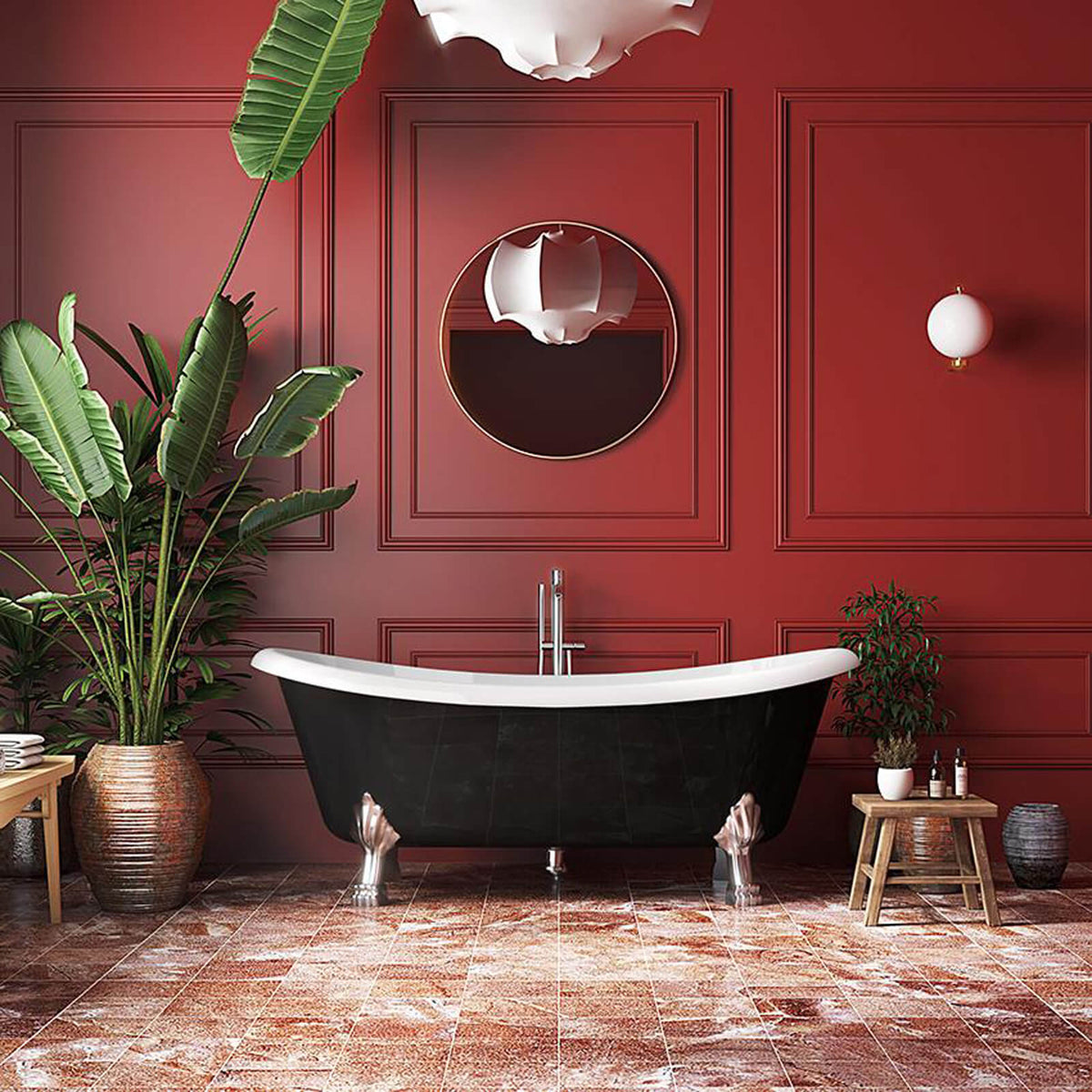 Mokleba 67" Acrylic Freestanding Bathtub with Claw Foot, Glossy White