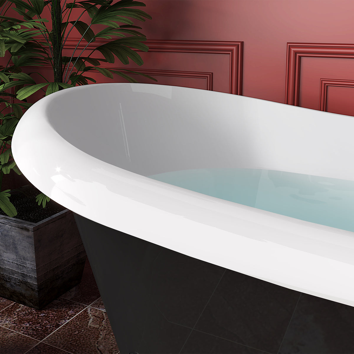 Mokleba 67" Acrylic Freestanding Bathtub with Claw Foot, Glossy White