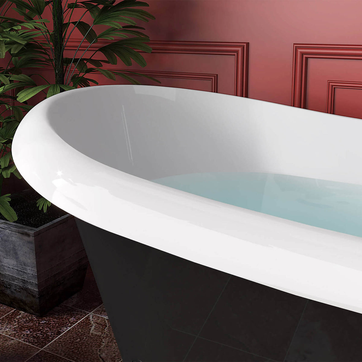 Mokleba 67" Acrylic Freestanding Bathtub with Claw Foot, Glossy White