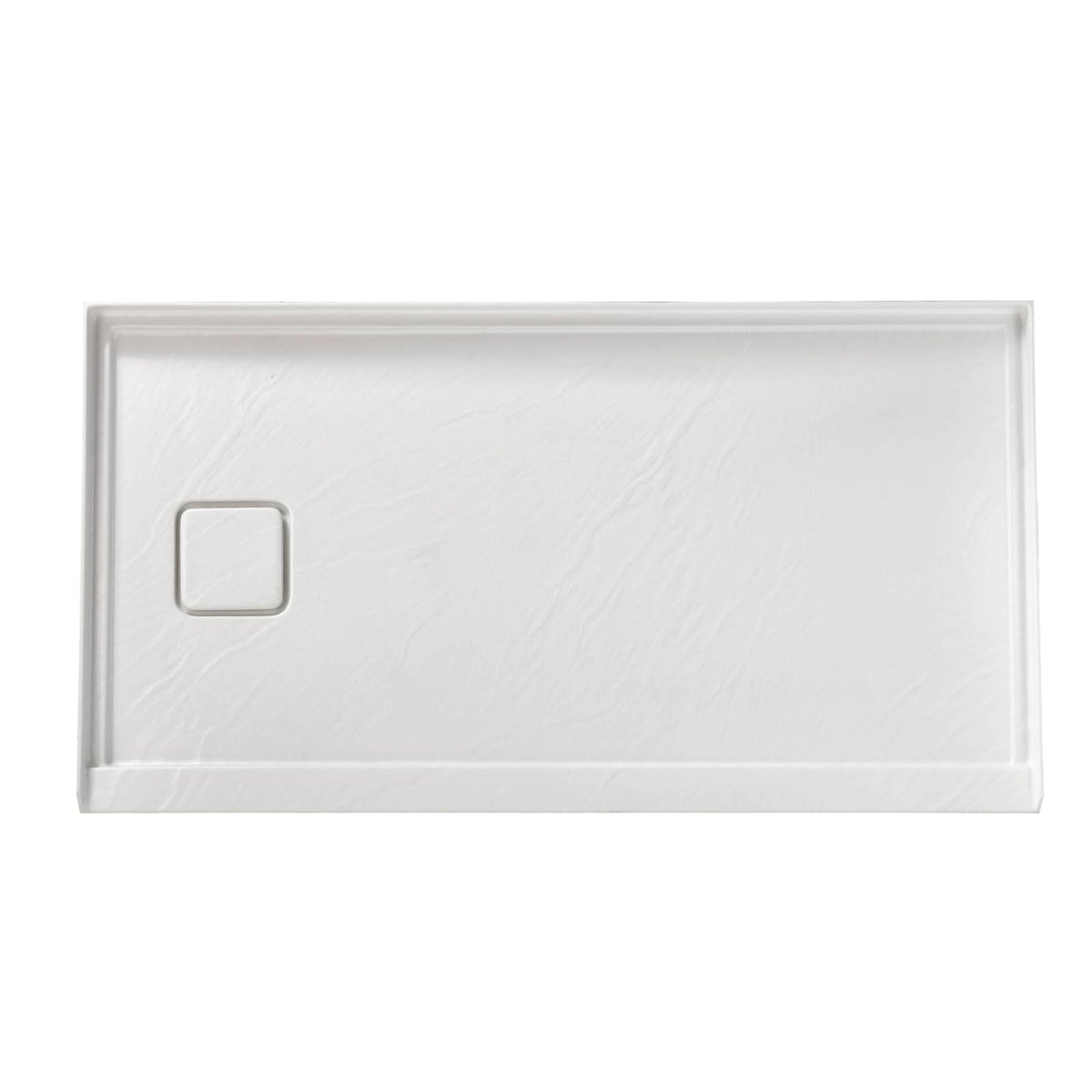 Mokleba 60"x32" Left Drain Shower Pan with Slip Resistant Rock Texture