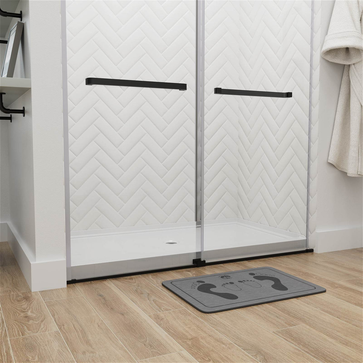Mokleba 60"x36" Center Drain Anti-Slip Shower Pan
