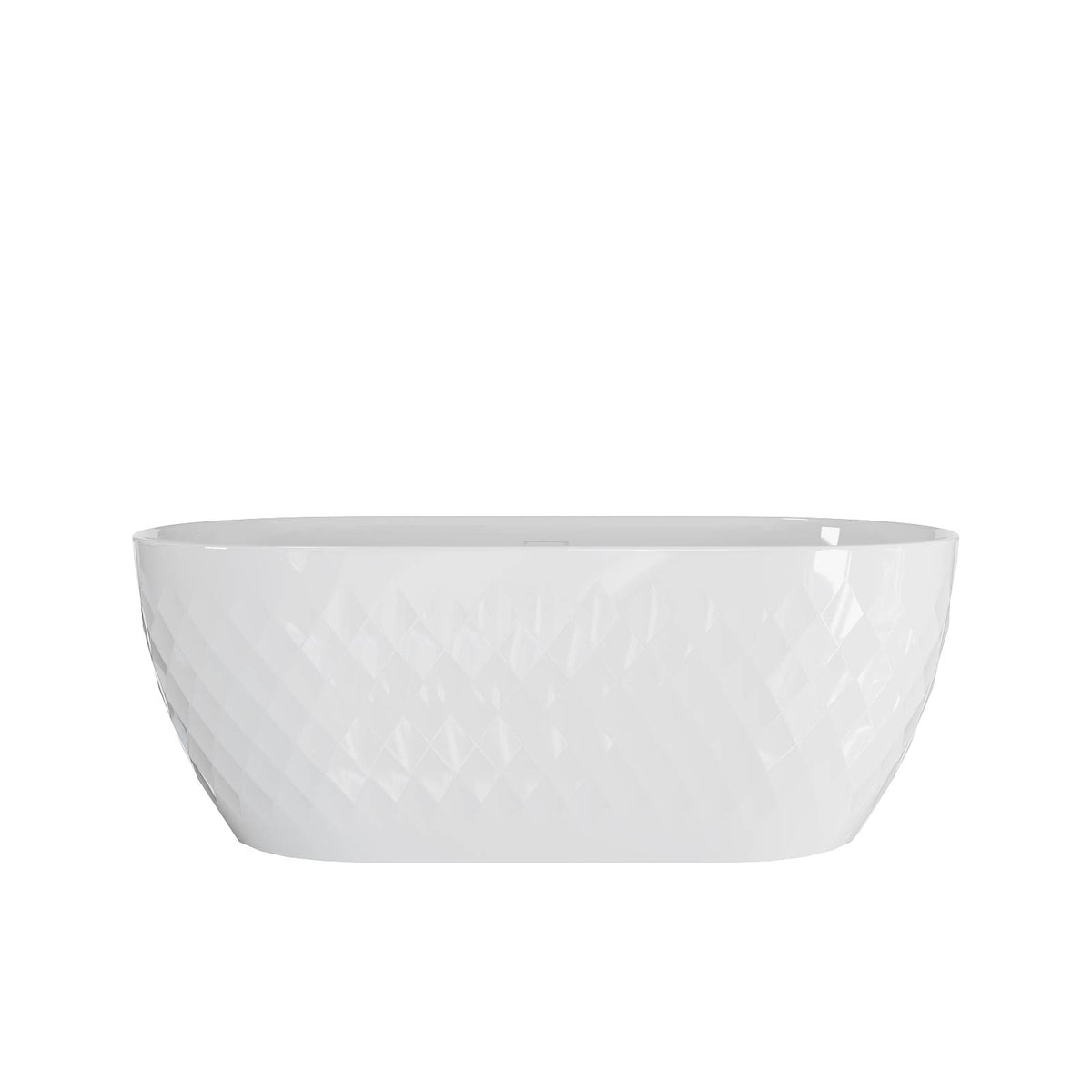 Mokleba 59" Freestanding Acrylic Soaking Tub with Diamond Exterior