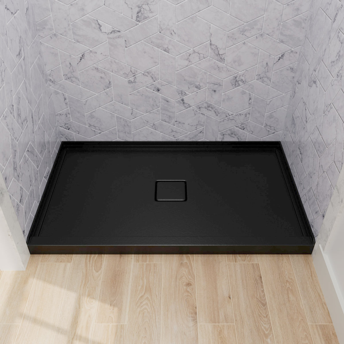 Mokleba 60"x36" Center Drain Square Outlet Shower Pan