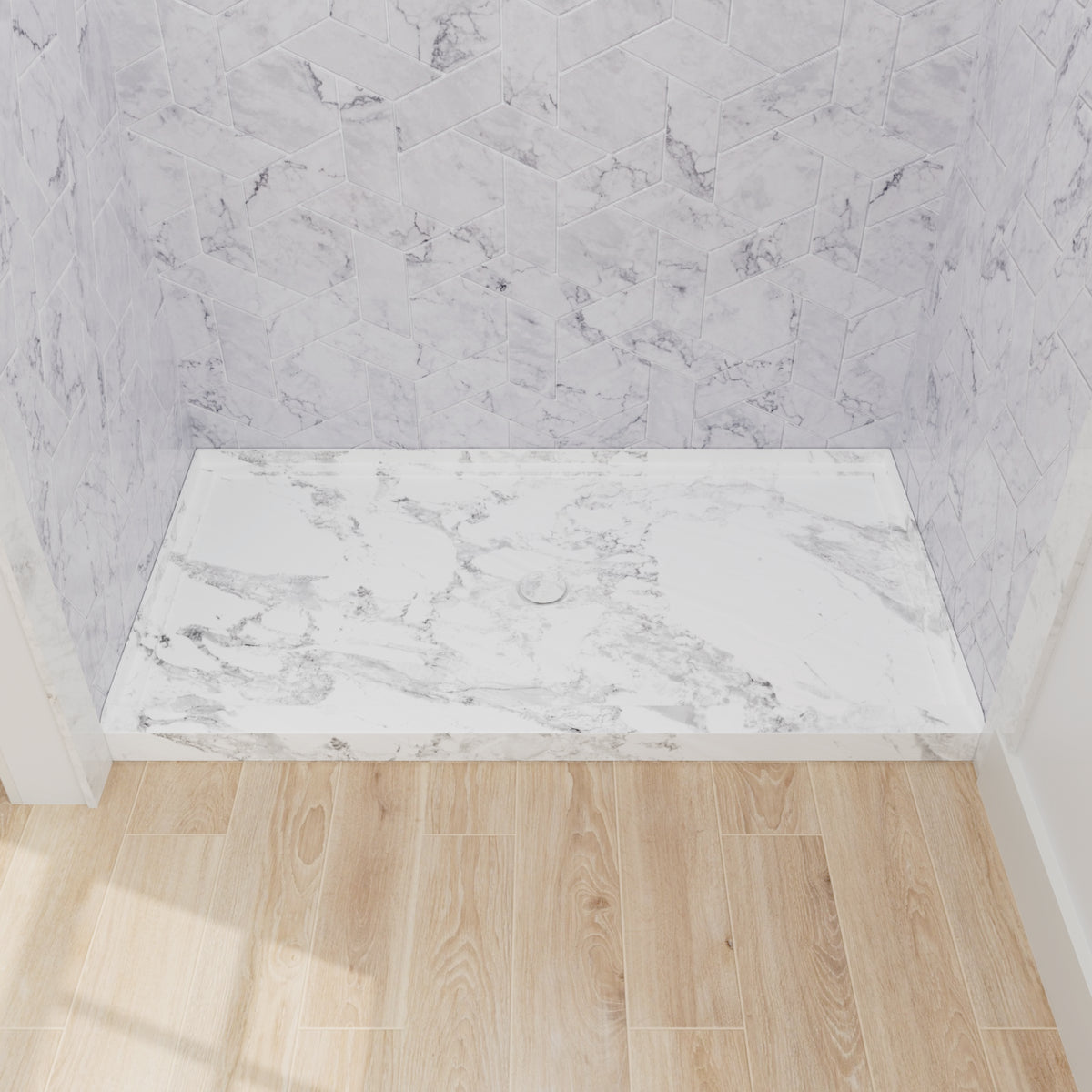 Mokleba 60"x36" Center Drain Anti-Slip Shower Pan