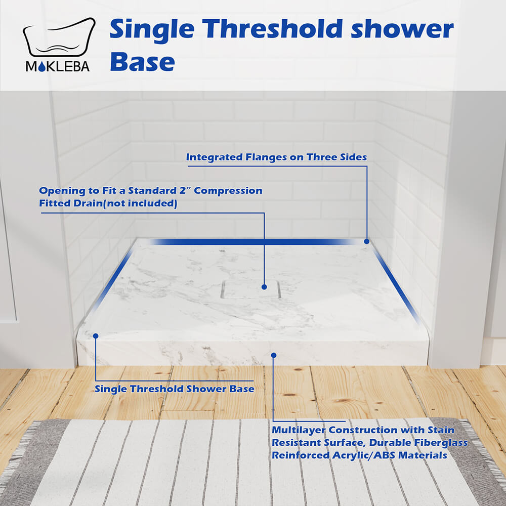 Mokleba 36"x36" Square Center Drain Shower Pan