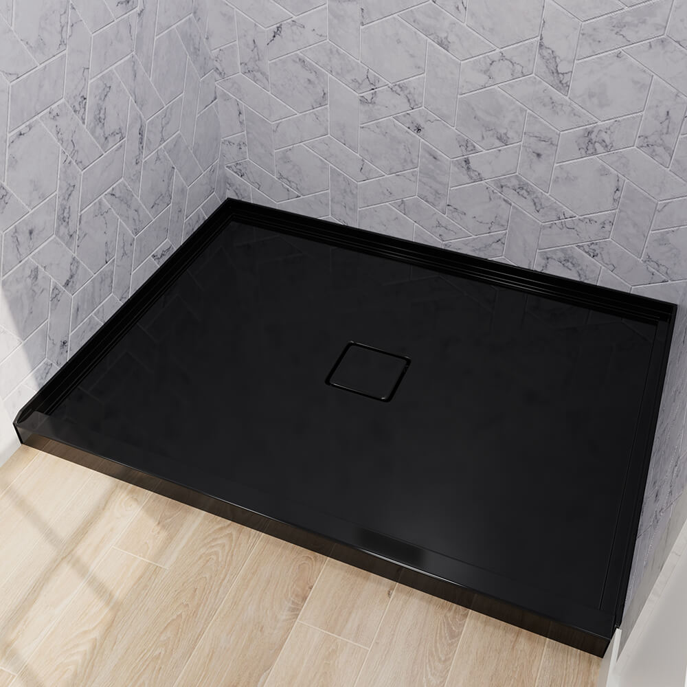 Mokleba 48"x36" Shower Pan with Square Outlet Center Drain