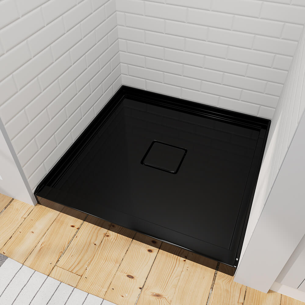 Mokleba 36" x 36" Acrylic Shower Base with Center Drain, Magnetic Drain Cover, Slip-Resistant Square Shower Pan