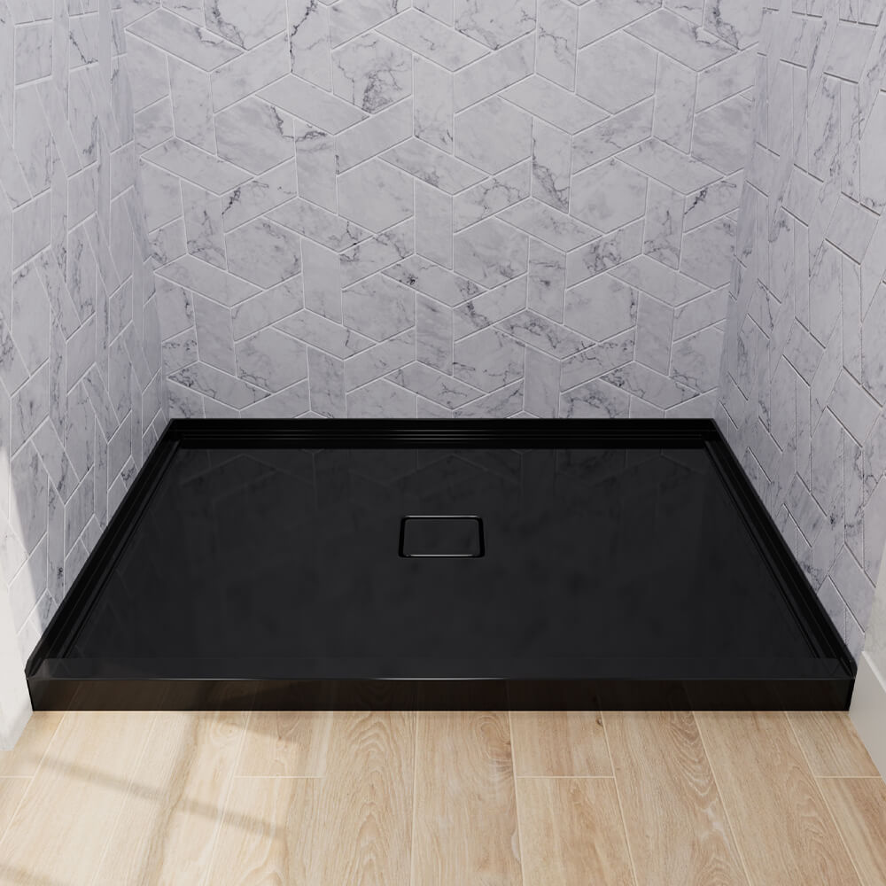 Mokleba 48"x36" Shower Pan with Square Outlet Center Drain