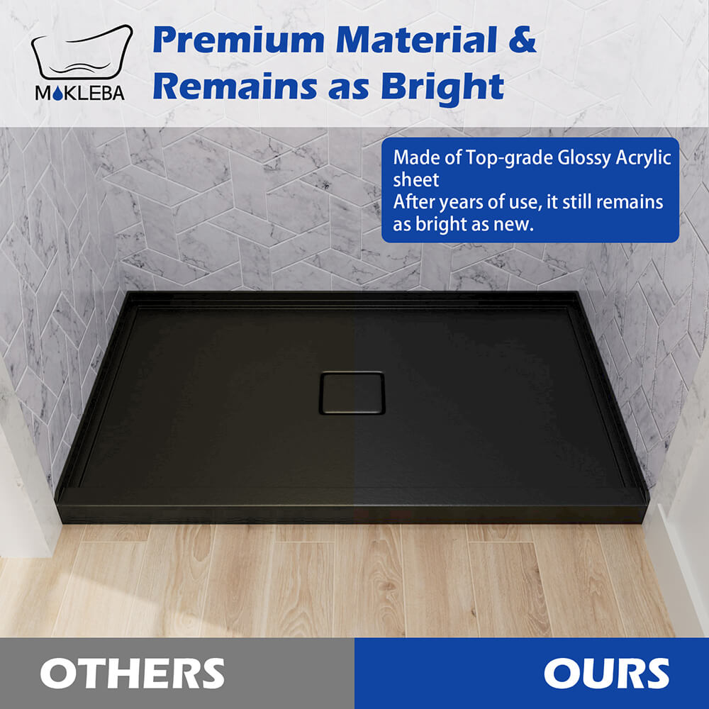 Mokleba 60"x36" Center Drain Square Outlet Shower Pan