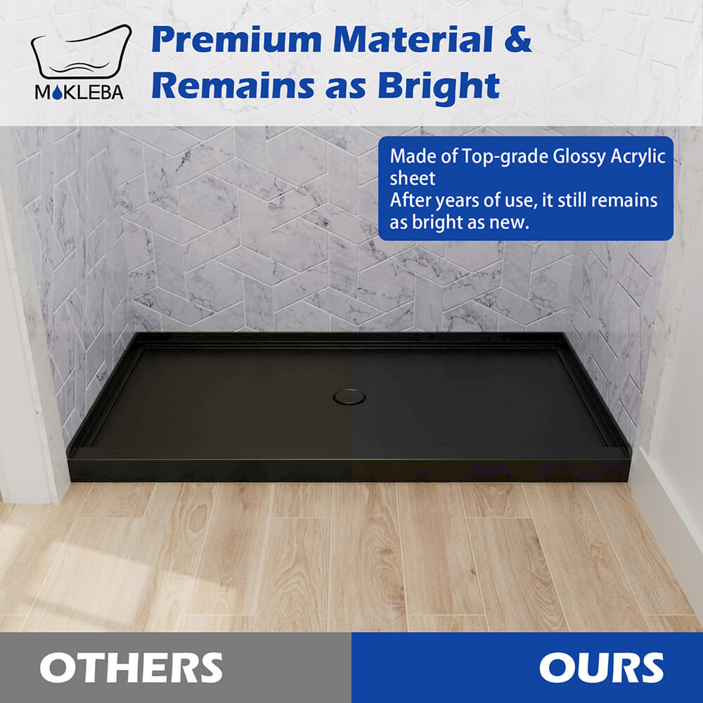 Mokleba 60"x36" Center Drain Anti-Slip Shower Pan