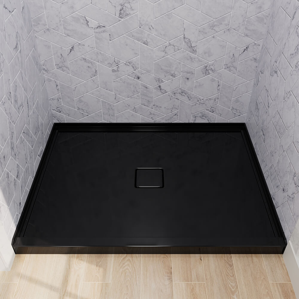 Mokleba 48"x36" Shower Pan with Square Outlet Center Drain