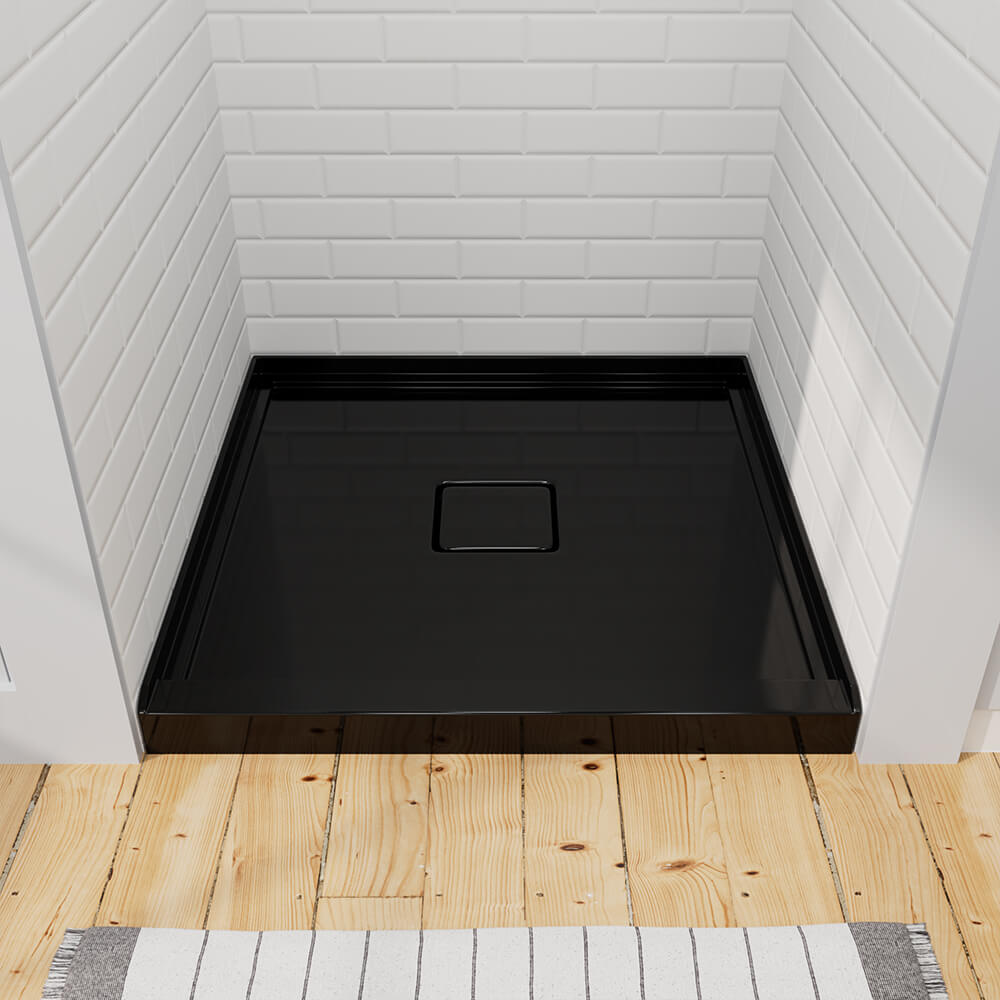 Mokleba 36" x 36" Acrylic Shower Base with Center Drain, Magnetic Drain Cover, Slip-Resistant Square Shower Pan