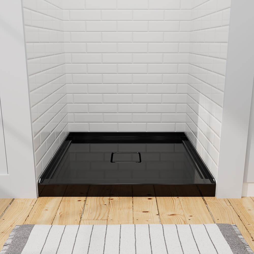 Mokleba 36" x 36" Acrylic Shower Base with Center Drain, Magnetic Drain Cover, Slip-Resistant Square Shower Pan