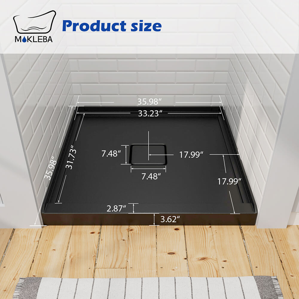 Mokleba 36"x36" Square Center Drain Shower Pan