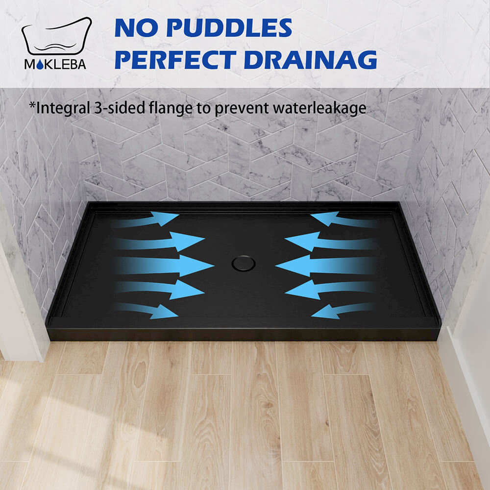 Mokleba 60"x36" Center Drain Anti-Slip Shower Pan