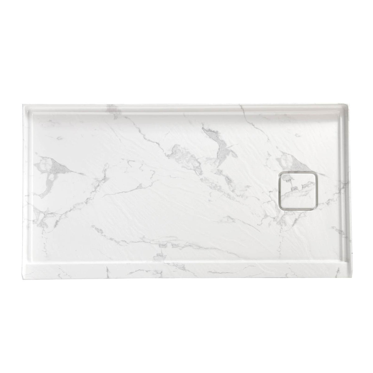 Mokleba 60"x32" Right Drain Shower Pan with Anti-Slip Rock Texture
