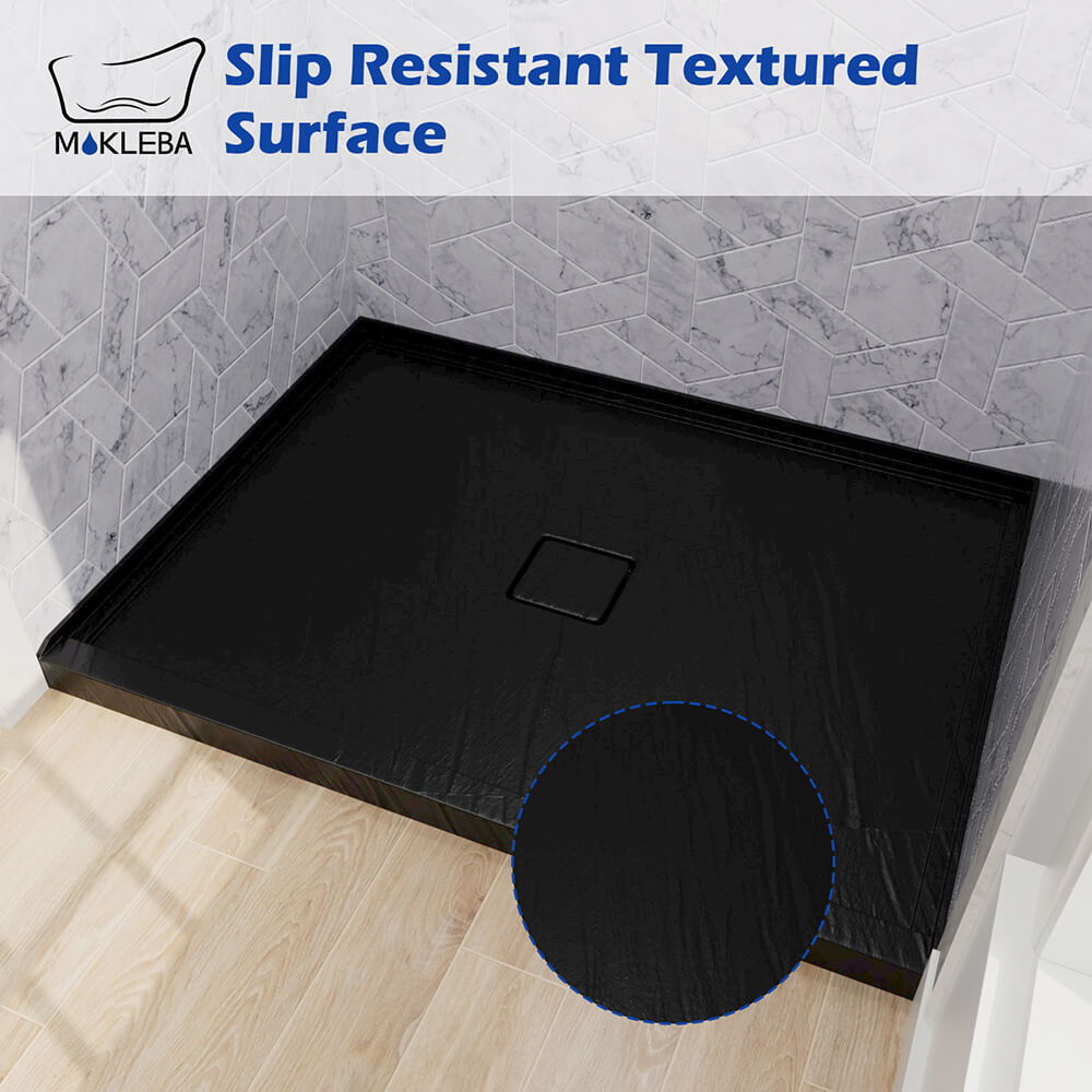 Mokleba 48"x36" Shower Pan with Square Outlet Center Drain