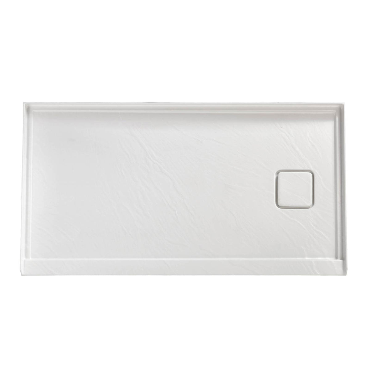 Mokleba 60"x32" Right Drain Shower Pan with Anti-Slip Rock Texture