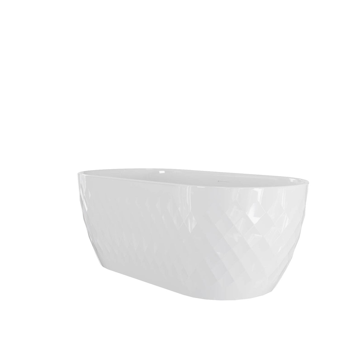 Mokleba 59" Freestanding Acrylic Soaking Tub with Diamond Exterior