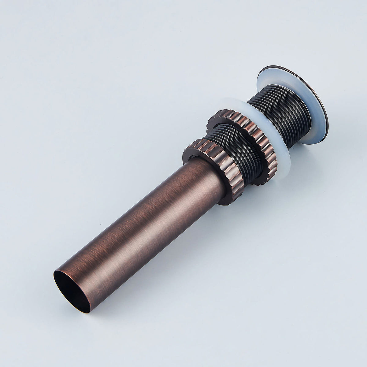 Solid Brass No-Overflow Sink Drain with Hand-Tighten Lock Nut, 5 Finishes