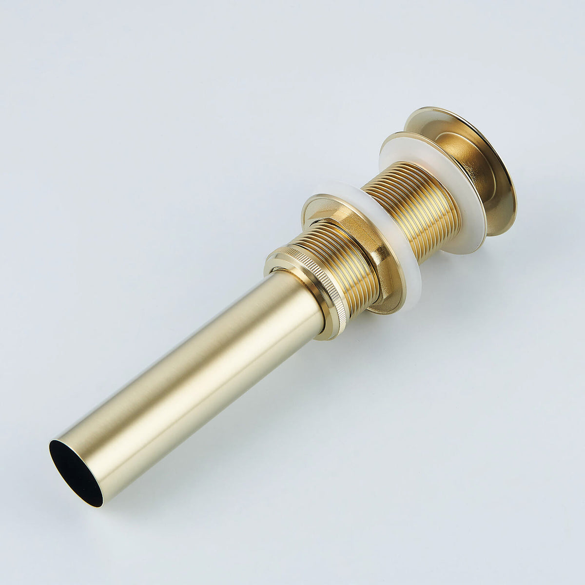 Solid Brass Pop-Up Sink Drain for Vessel Sinks Without Overflow, 5 Finishes