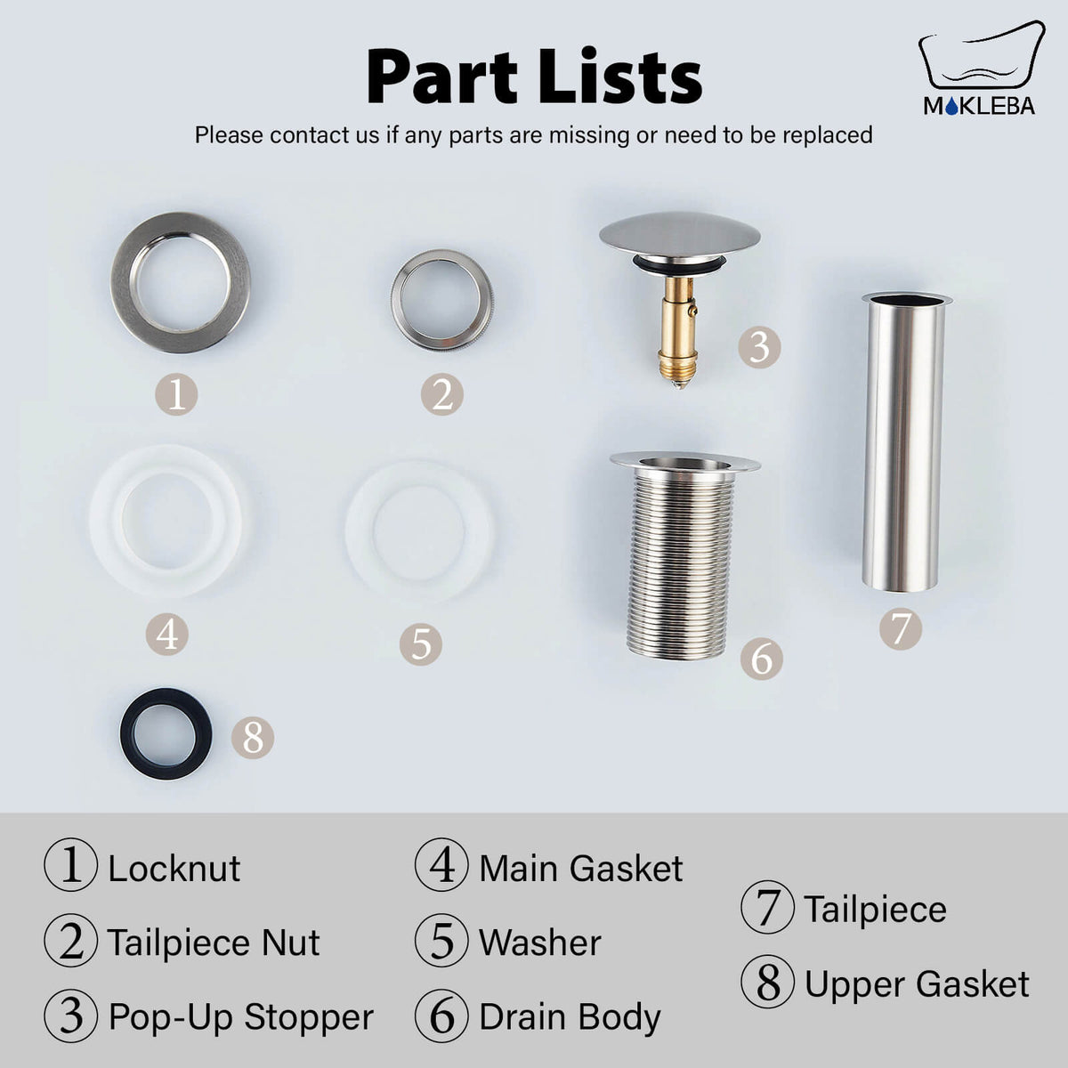 Solid Brass Pop-Up Sink Drain for Vessel Sinks Without Overflow, 5 Finishes