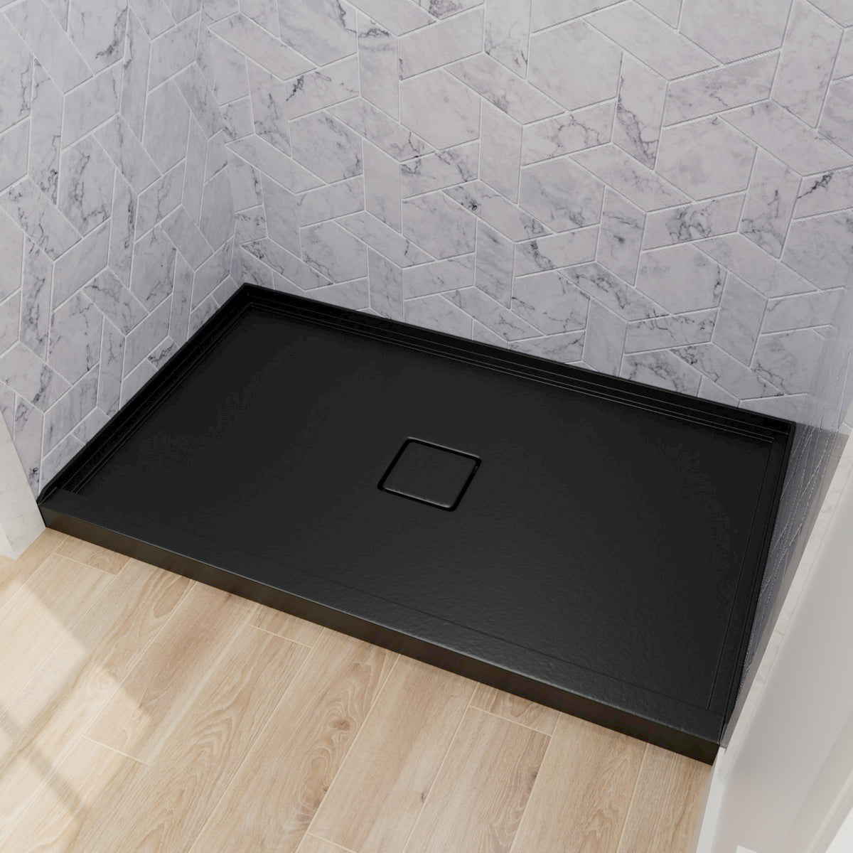 Mokleba 60"x36" Center Drain Square Outlet Shower Pan