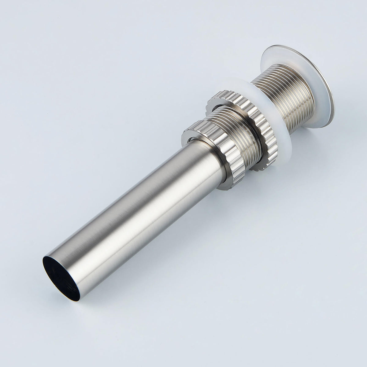 Solid Brass No-Overflow Sink Drain with Hand-Tighten Lock Nut, 5 Finishes
