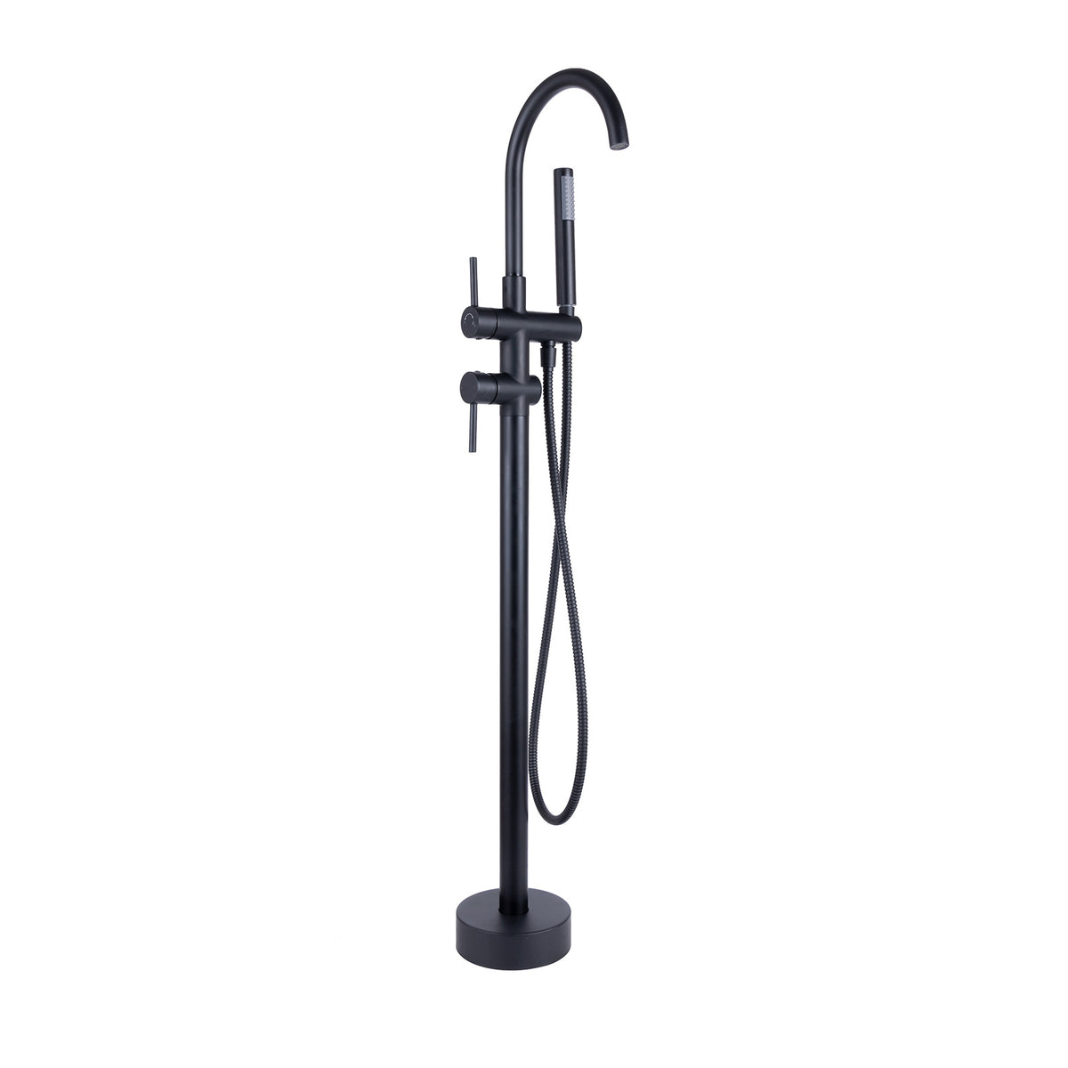 Mokleba Matte Black Freestanding Tub Faucet with Hand Shower