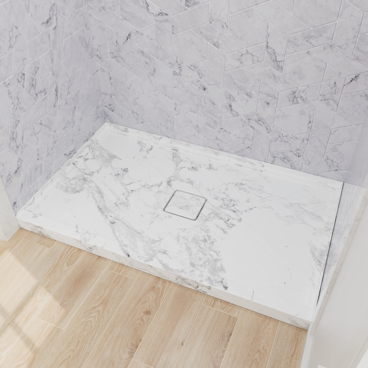 Mokleba 60"x36" Center Drain Square Outlet Shower Pan