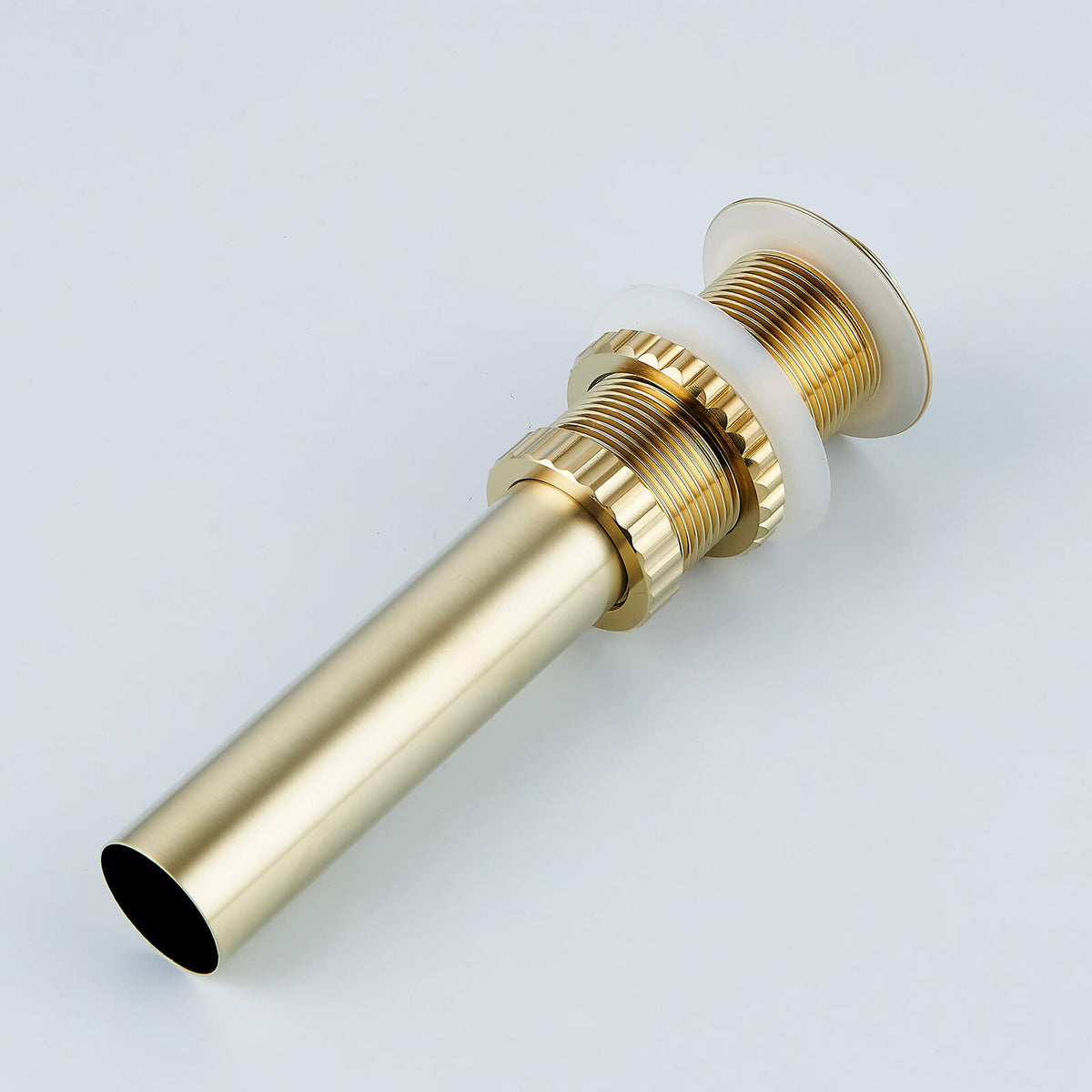 Solid Brass No-Overflow Sink Drain with Hand-Tighten Lock Nut, 5 Finishes